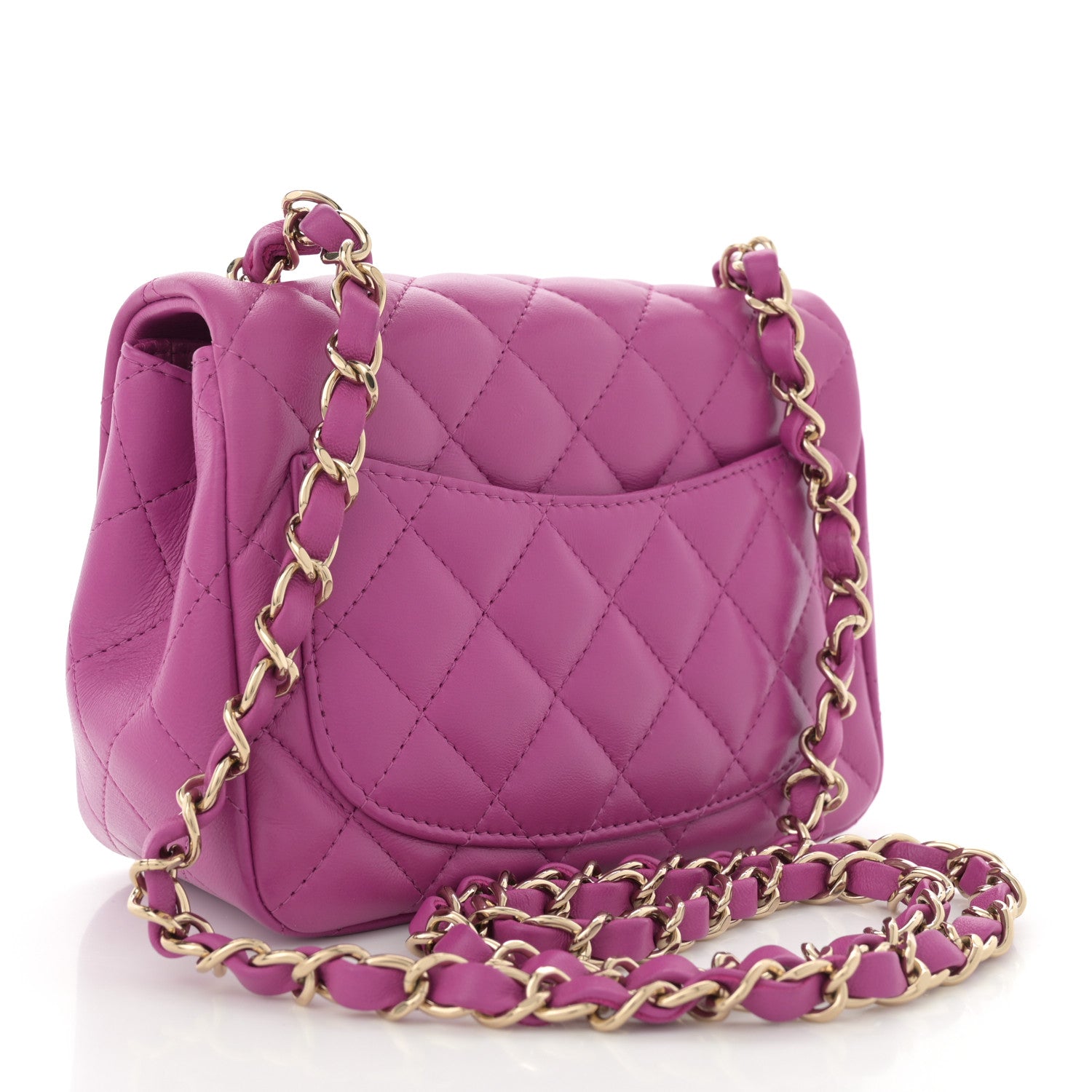 Chanel Lambskin Quilted Mini Square Flap Purple 3 of 11