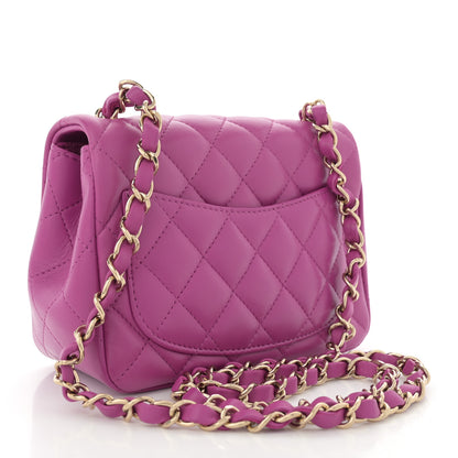 Chanel Lambskin Quilted Mini Square Flap Purple 3 of 11