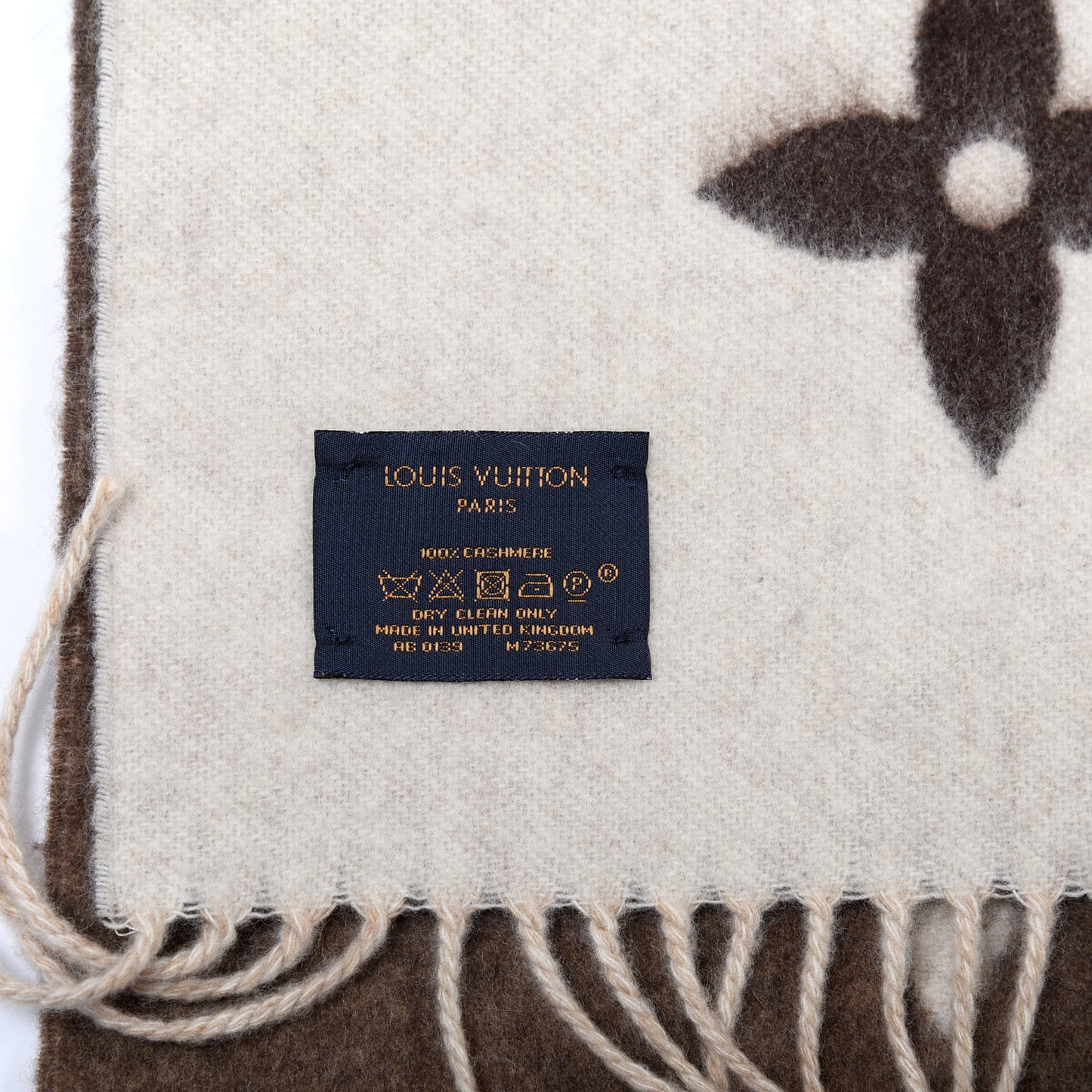 Cashmere Monogram Gradient Reykjavik Scarf Beige