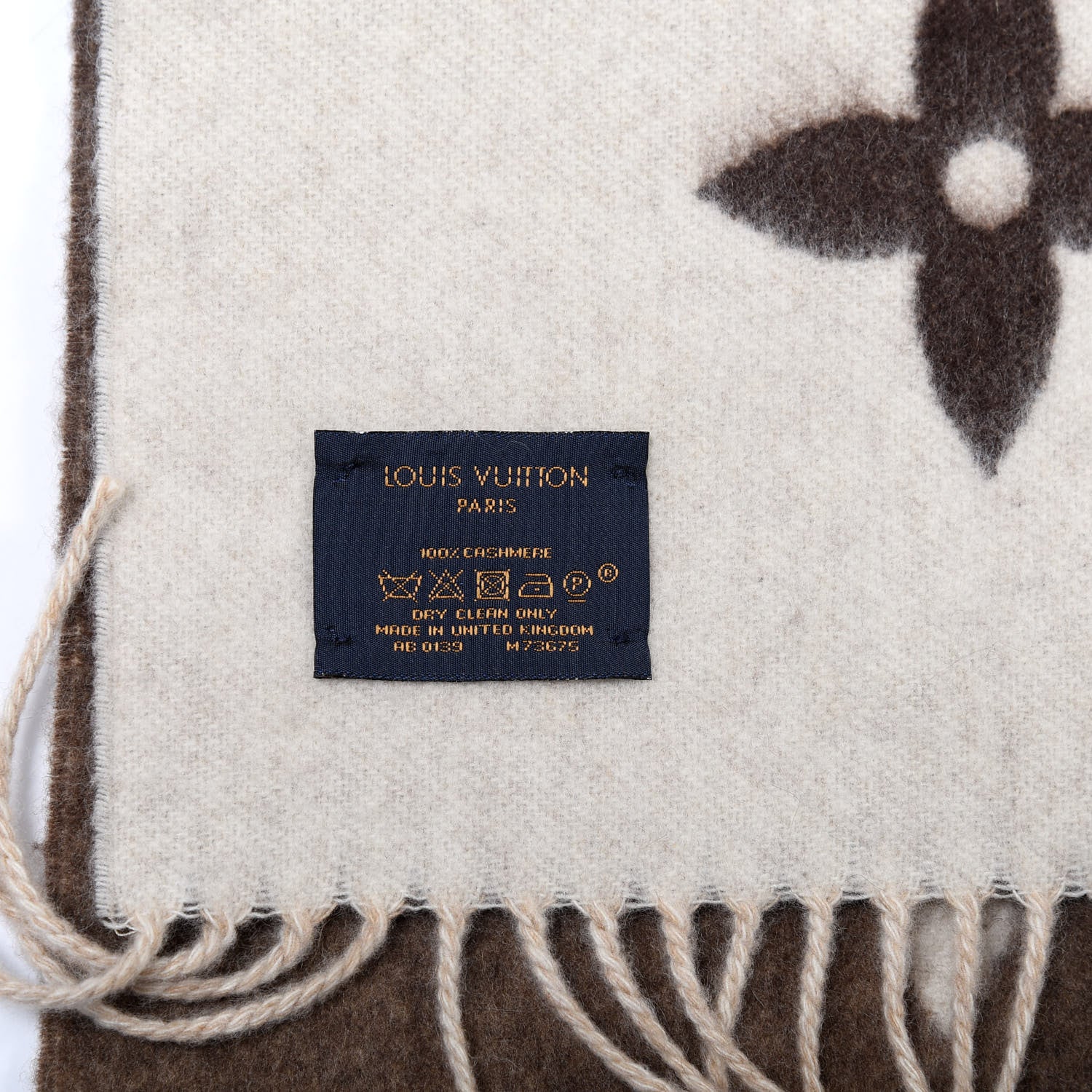 Louis Vuitton Cashmere Monogram Gradient Reykjavik Scarf Beige 5 of 5