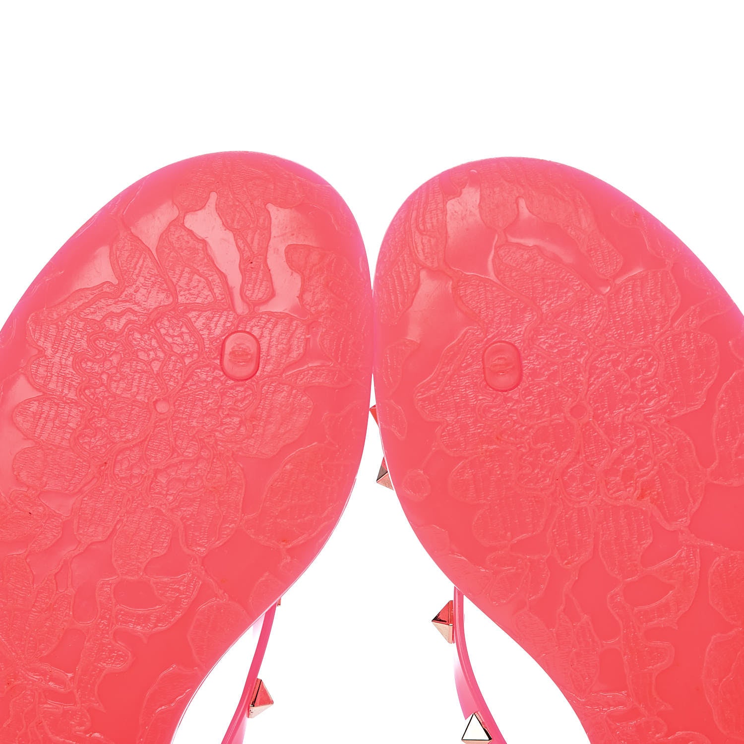 Valentino Garavani PVC Jelly Rockstud Bow Thong Sandals 39 Fuxia Fluo 10 of 11