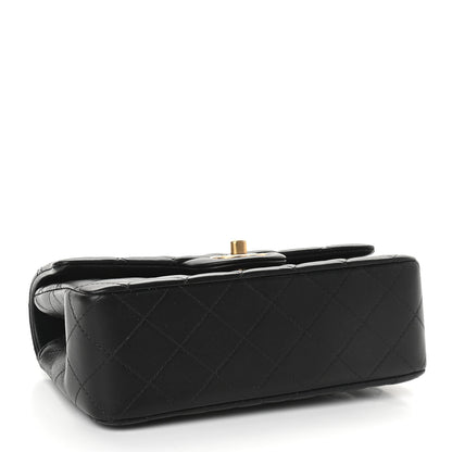 Chanel Lambskin Quilted Mini Top Handle Rectangular Flap Black 4 of 9