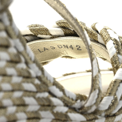 Valentino Garavani Metallic Laminated Nappa Espadrille 25/90mm Slide 40 White Platino 10 of 12