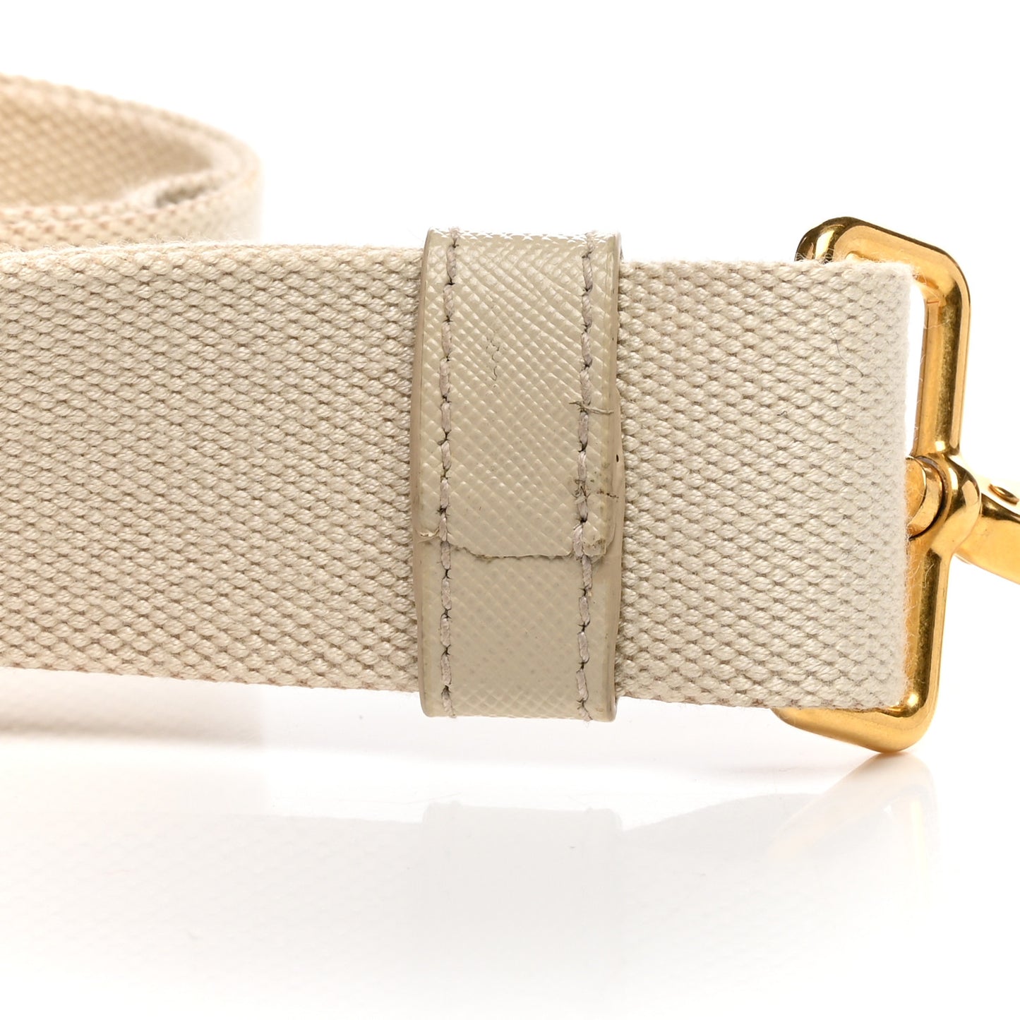 Canvas Saffiano Shoulder Strap Off White