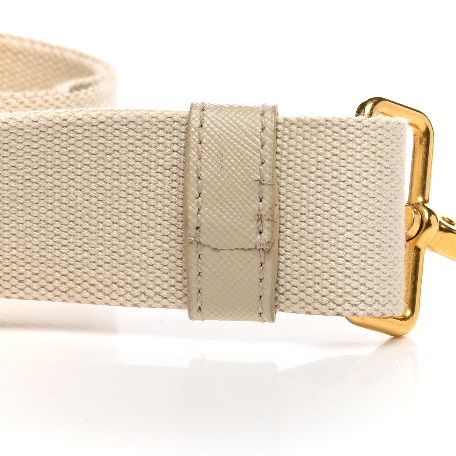 Prada Canvas Saffiano Shoulder Strap Off White 4 of 4