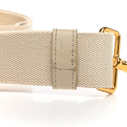 Prada Canvas Saffiano Shoulder Strap Off White 4 of 4