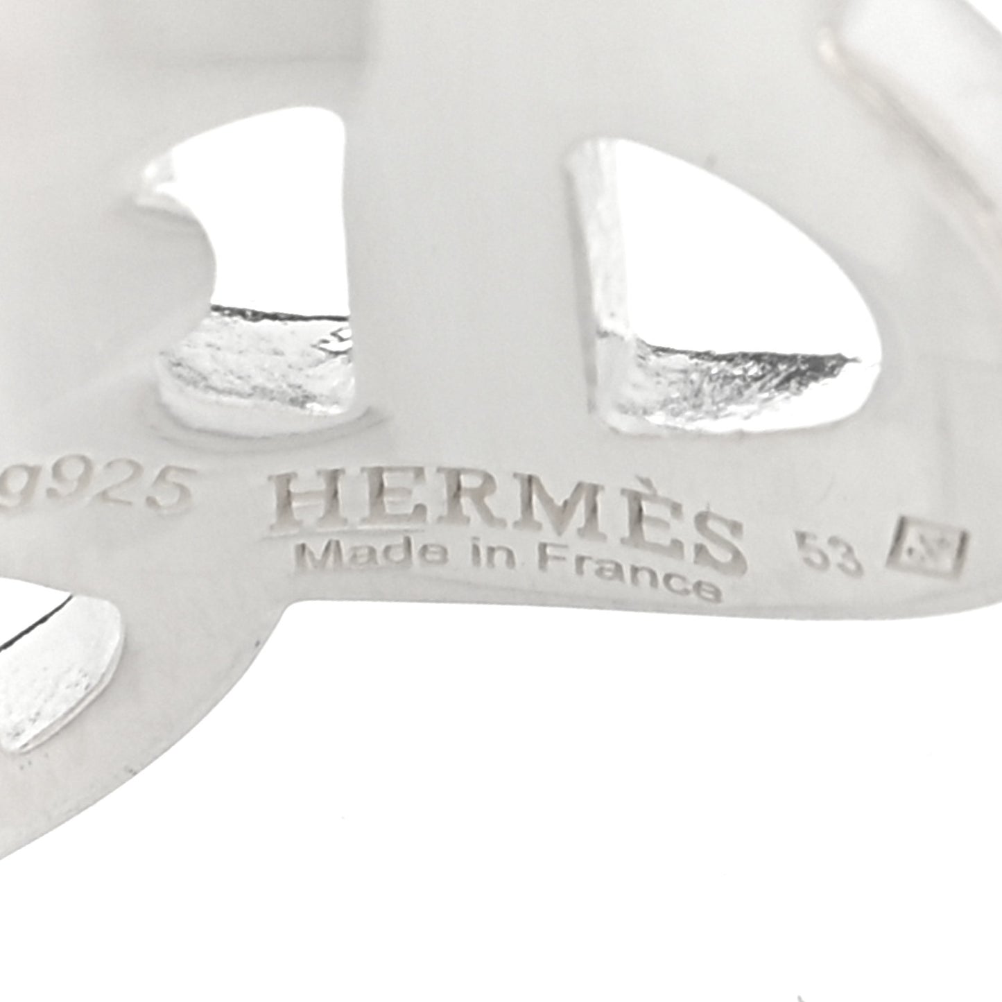 Sterling Silver GM Chaine d'Ancre Enchainee Band Ring 53 6.5