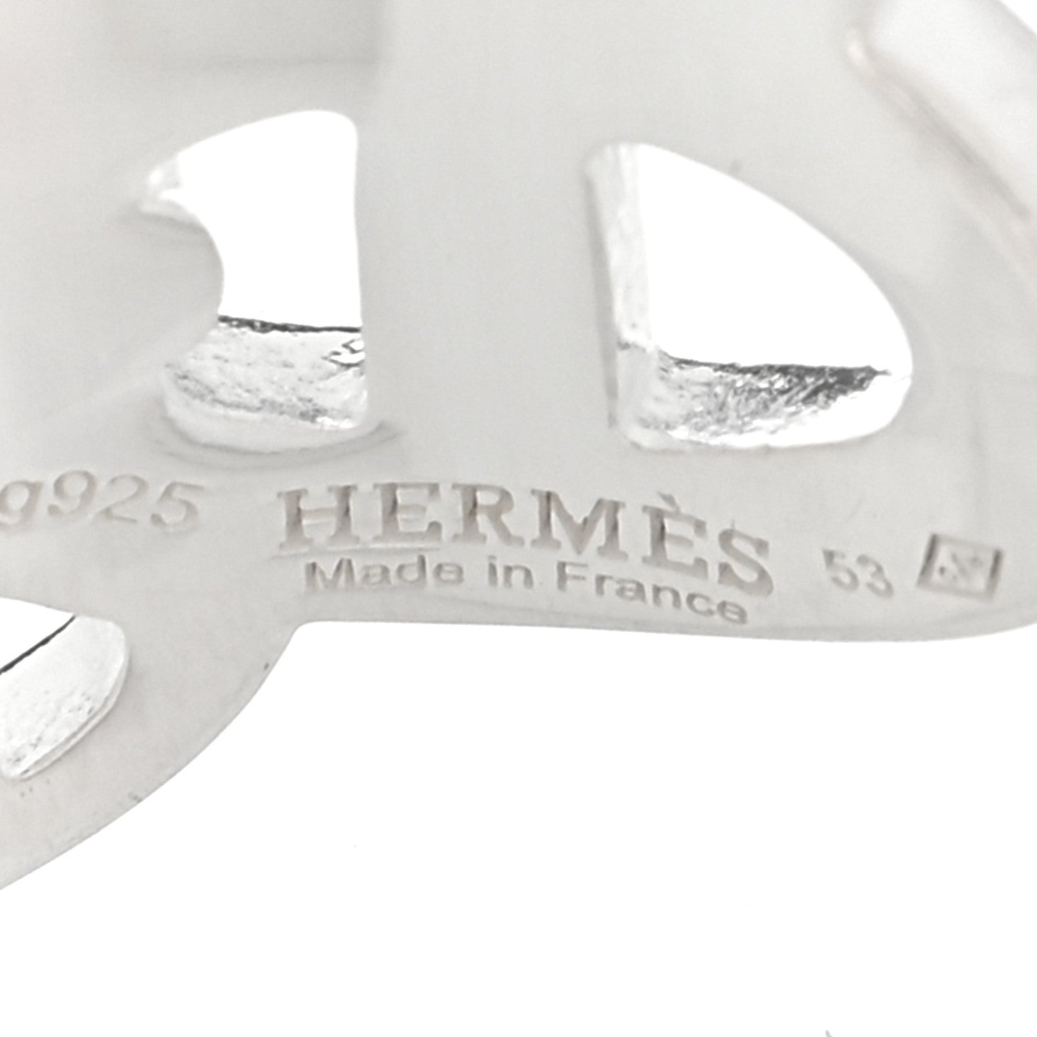 Hermes Sterling Silver GM Chaine d'Ancre Enchainee Band Ring 53 6.5 4 of 4