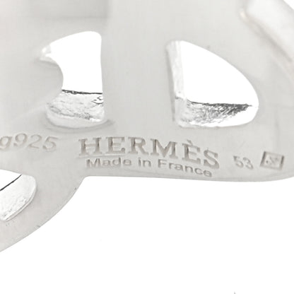 Hermes Sterling Silver GM Chaine d'Ancre Enchainee Band Ring 53 6.5 4 of 4