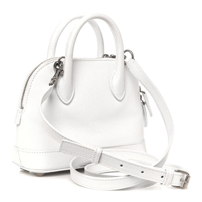 Balenciaga Grained Calfskin Logo XXS Ville Top Handle Bag White Fluo Pink 3 of 11