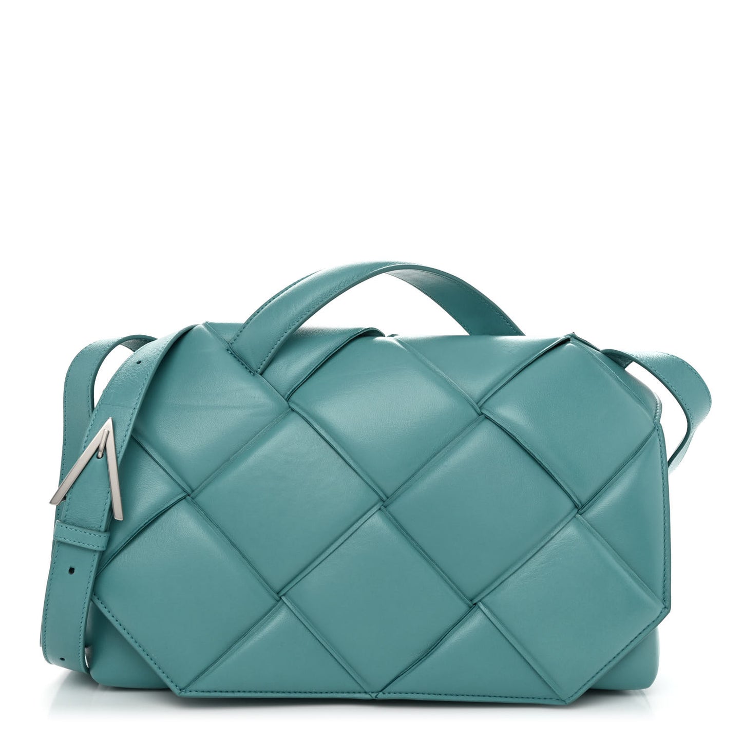 Nappa Intreccio Padded Top Handle Shoulder Bag Linoleum