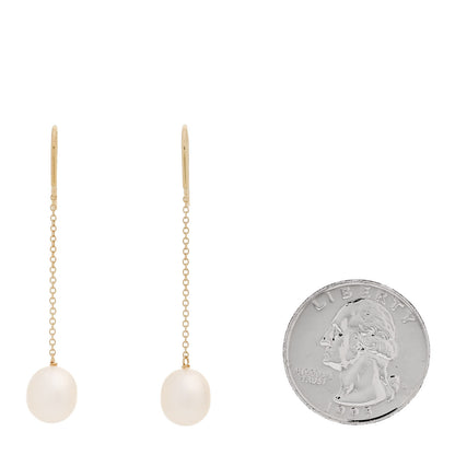 Tiffany 18K Yellow Gold Elsa Peretti Pearls By The Yard Drop Earrings 2 of 5
