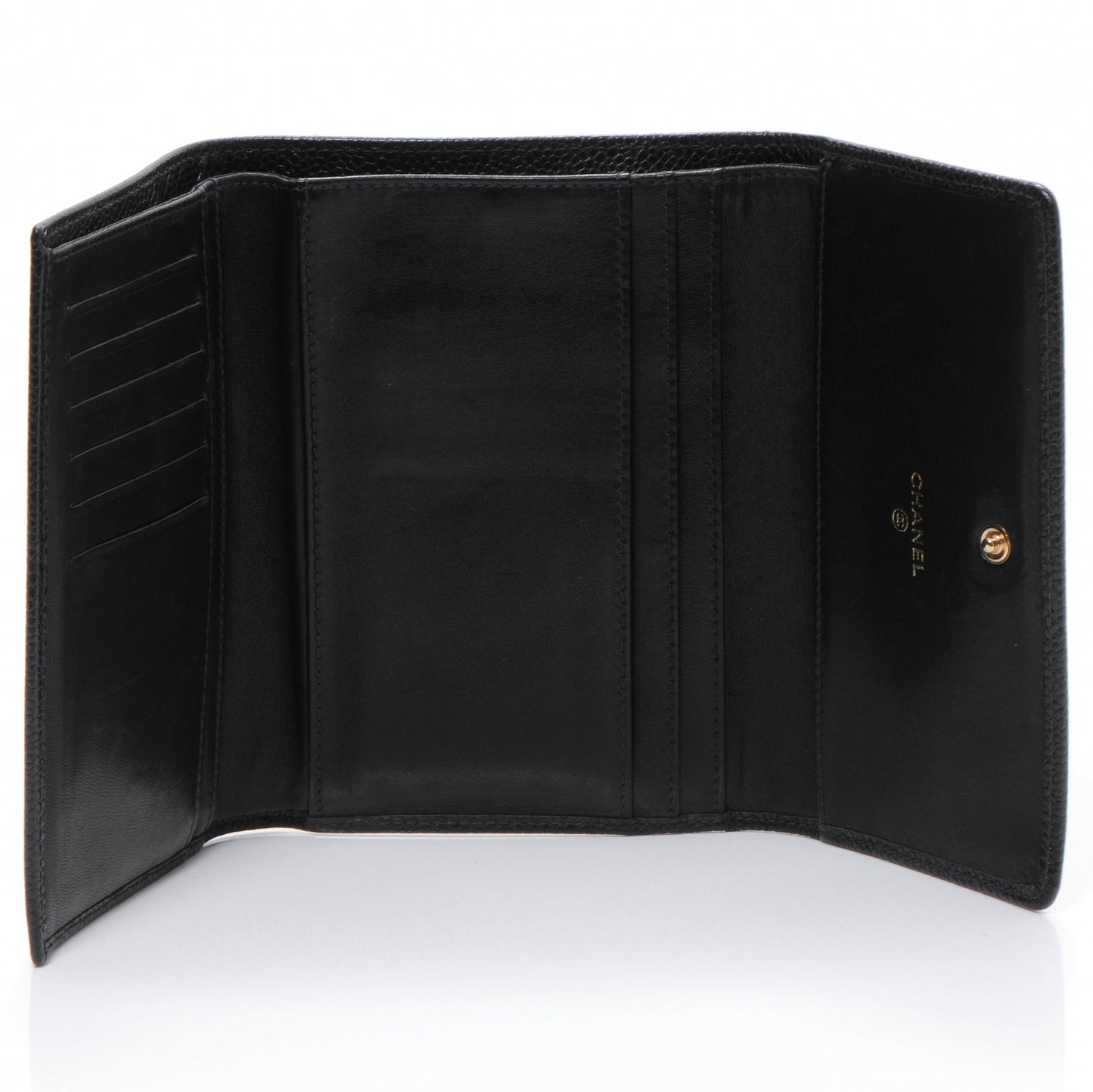 Caviar CC Flap Wallet Black