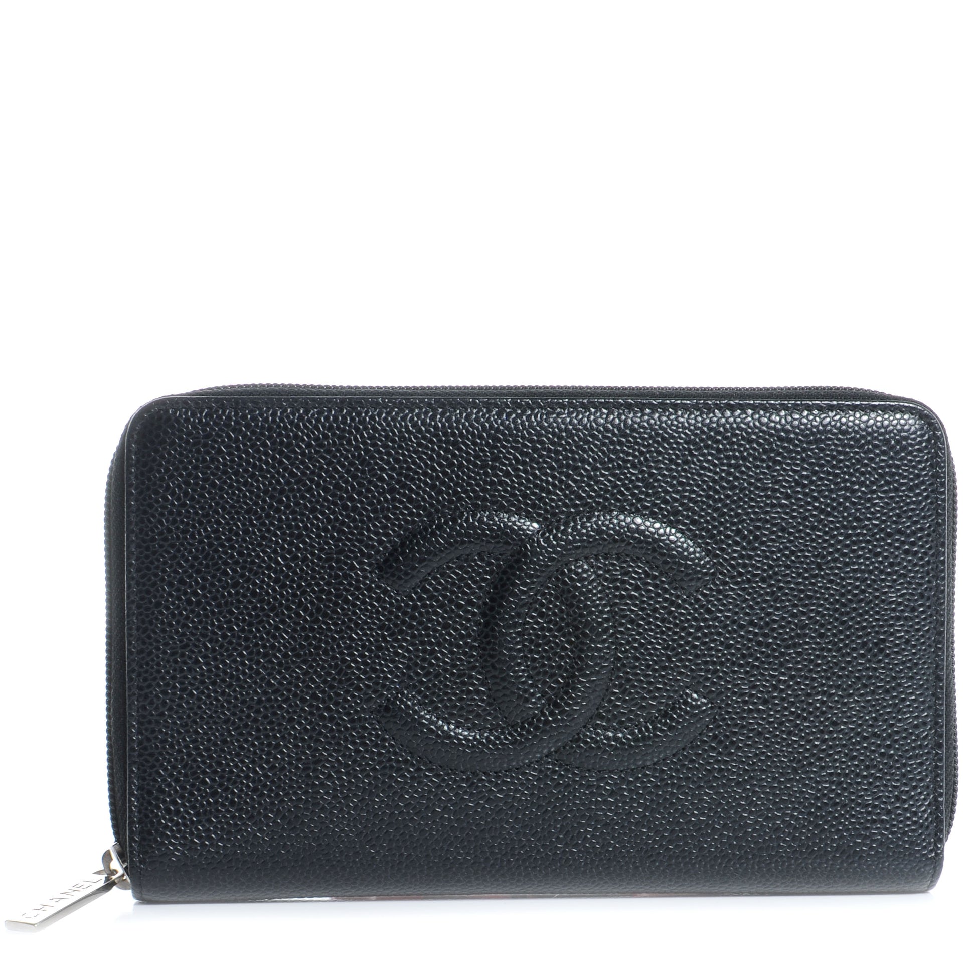Chanel Caviar Large Zip CC Around Wallet Black 1 of 9