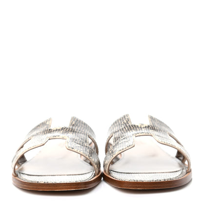 Hermes Lizard Oran Sandals 37.5 Ombre 2 of 8