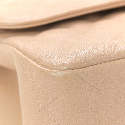 Chanel Iridescent Caviar Quilted Jumbo Double Flap Beige 11 of 14