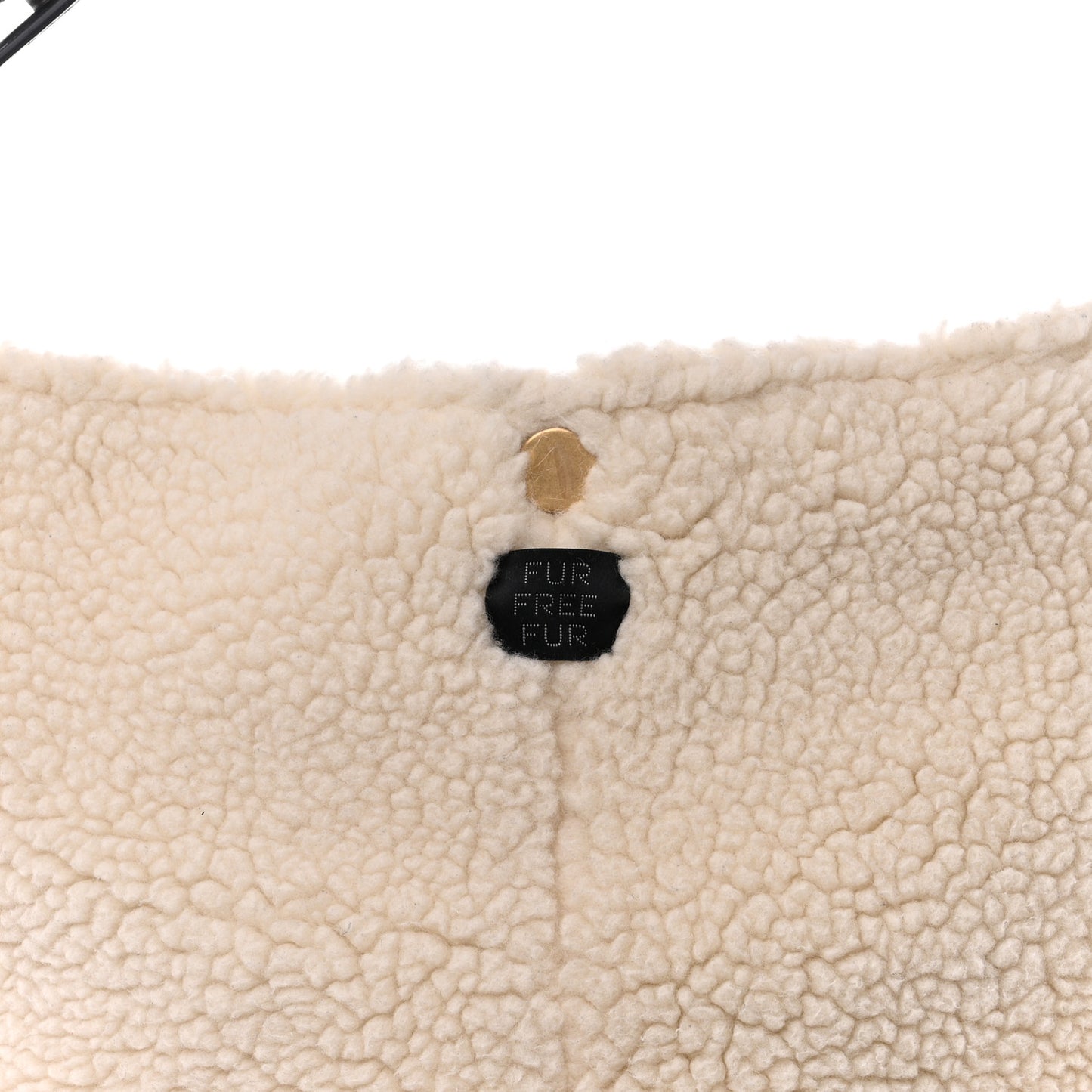Eco Alter Nappa Shearling Popper Bucket Bag Black White