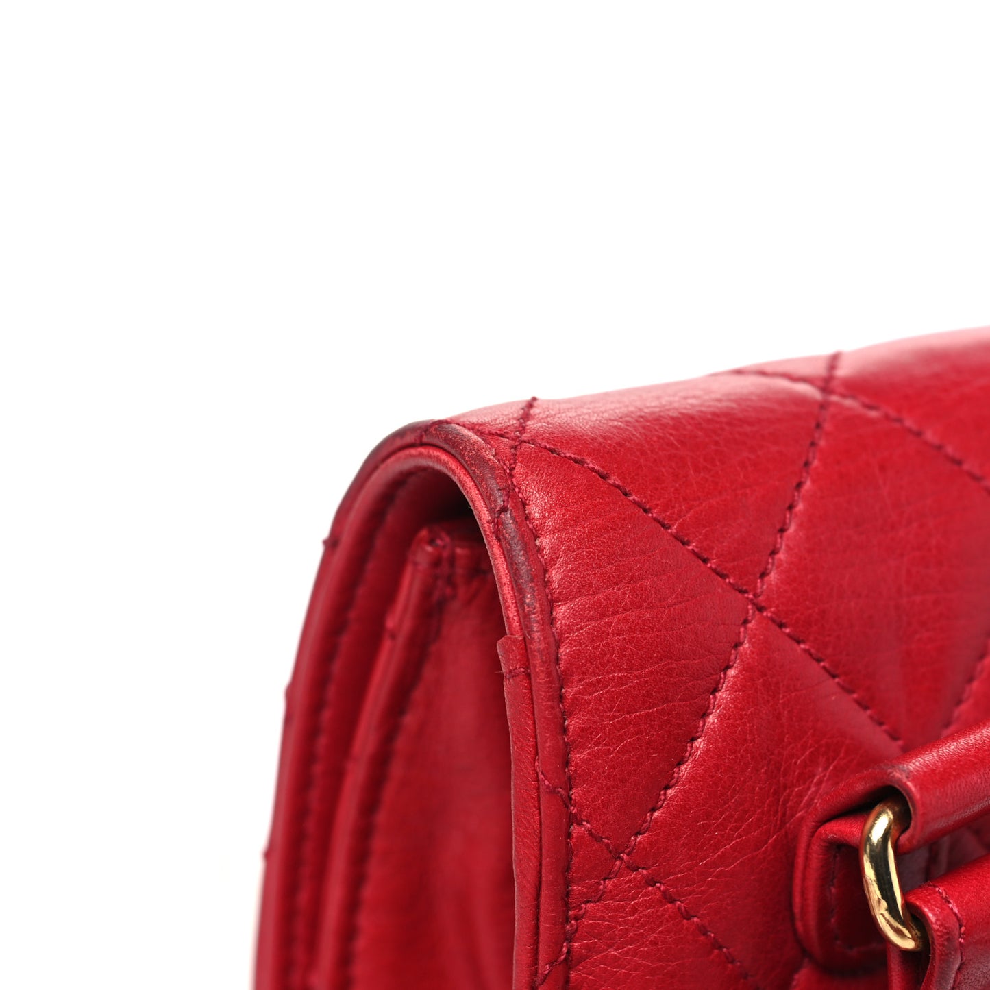 Lambskin Quilted Flap Waist Belt Bag 75 30 Red