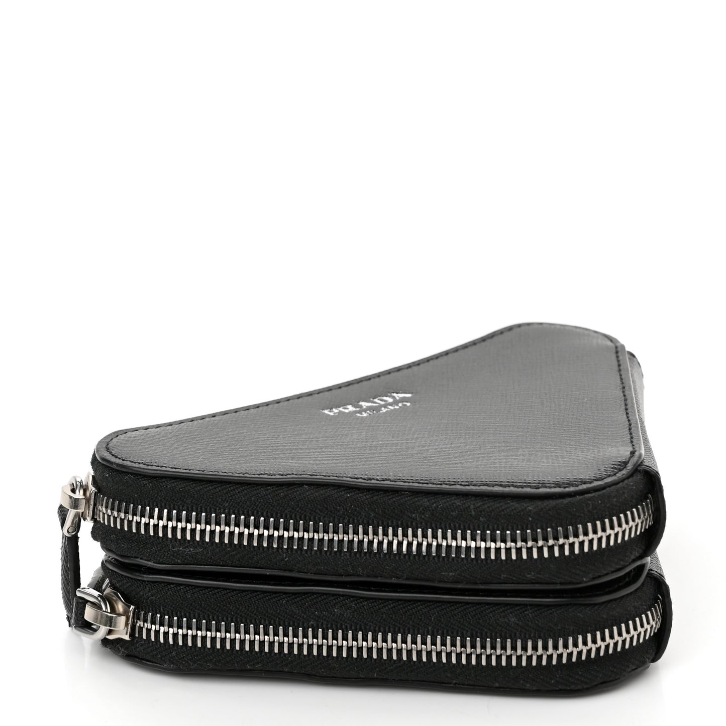 Saffiano Mini Triangle Crossbody Pouch Black
