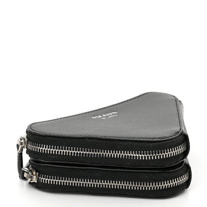 Prada Saffiano Mini Triangle Crossbody Pouch Black 3 of 10