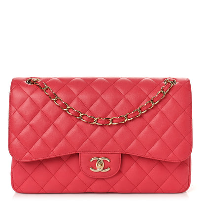 Chanel Caviar Quilted Jumbo Double Flap Dark Pink 1 of 11