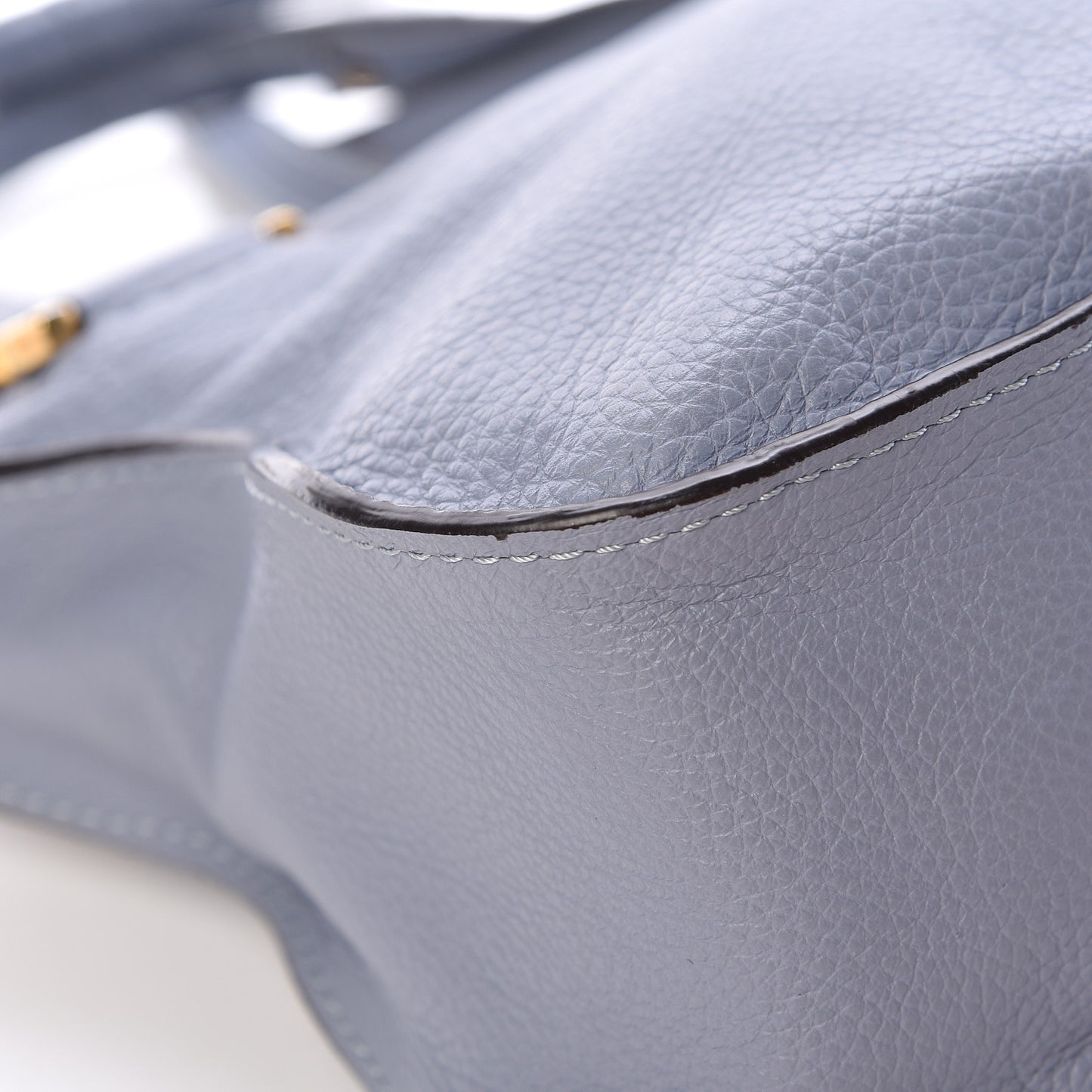 Calfskin Small Marcie Satchel Washed Blue