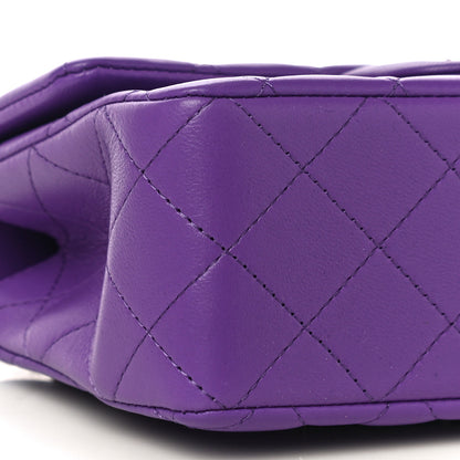 Chanel Lambskin Quilted Mini Top Handle Rectangular Flap Dark Purple 5 of 11