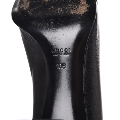 Gucci Calfskin Interlocking GG Web Mid Heel Pumps 10 Black 11 of 12