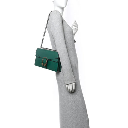 Gucci Pebbled Calfskin Small Dionysus Shoulder Bag Emerald 2 of 12
