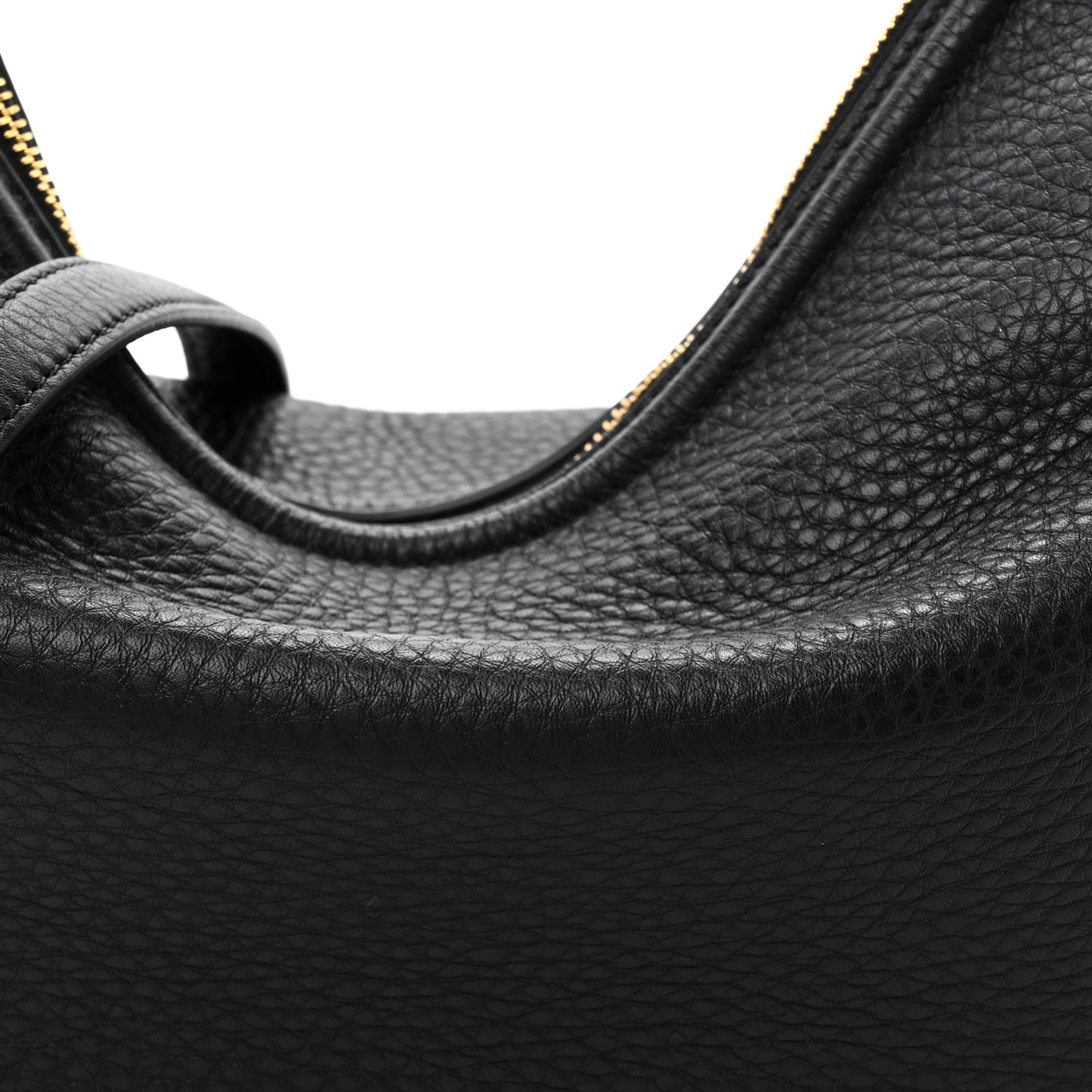 Grainy Calfskin Small Vlogo Moon Hobo Bag Black