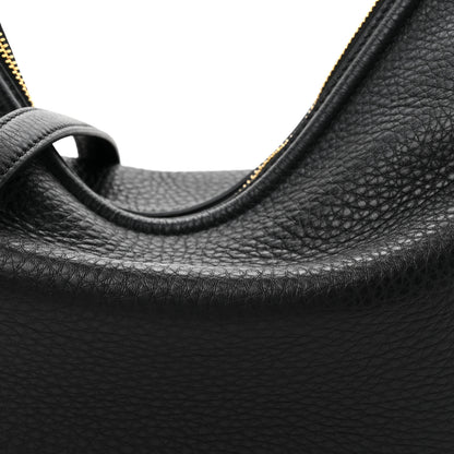 Valentino Garavani Grainy Calfskin Small Vlogo Moon Hobo Bag Black 8 of 10