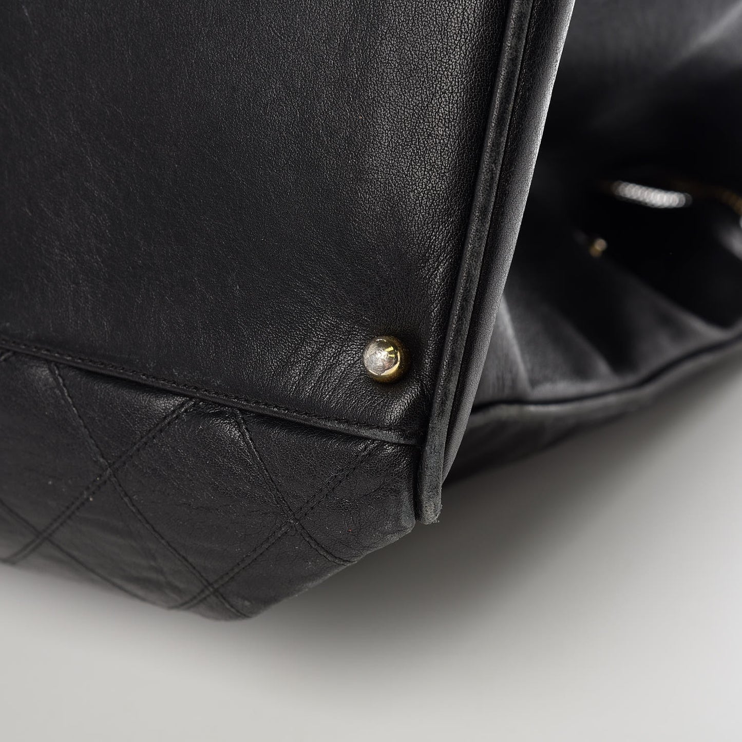 Calfskin Stitched XL Weekender Black