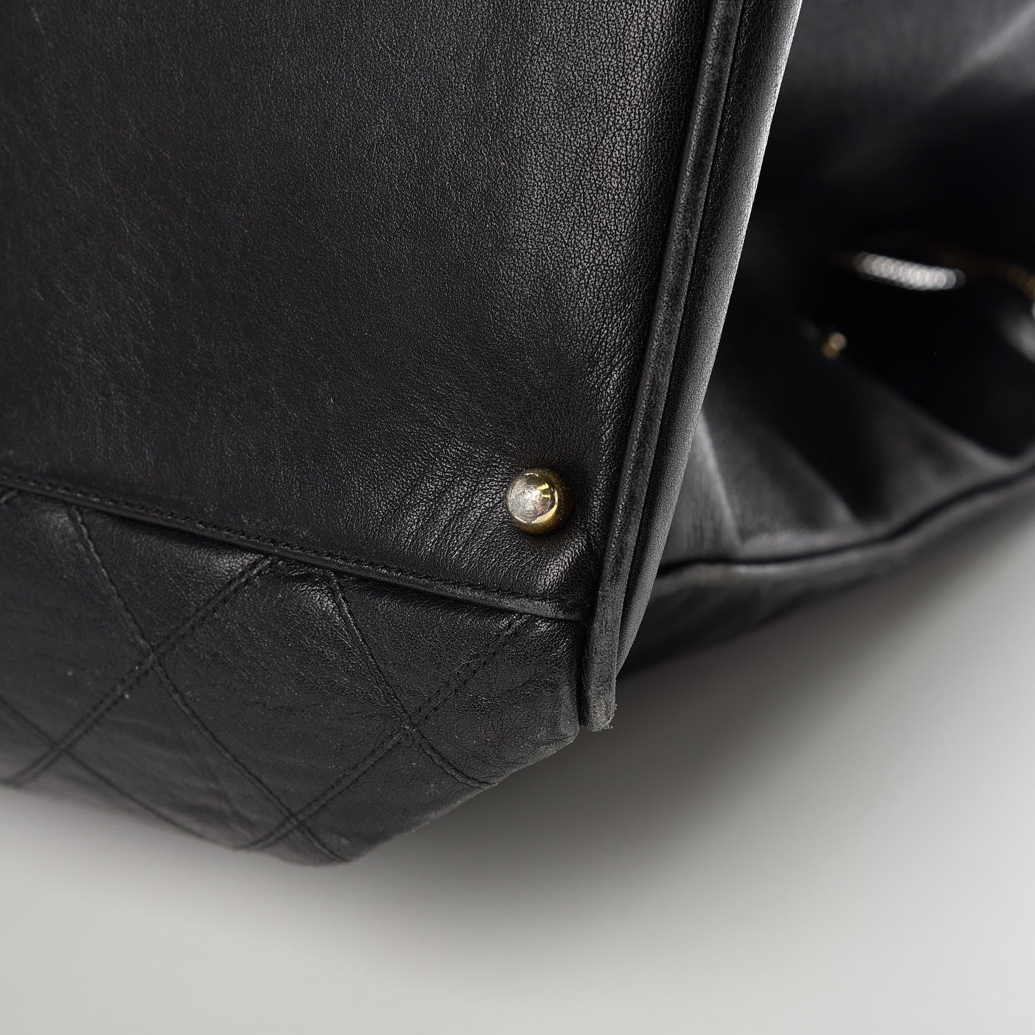 Chanel Calfskin Stitched XL Weekender Black 11 of 24