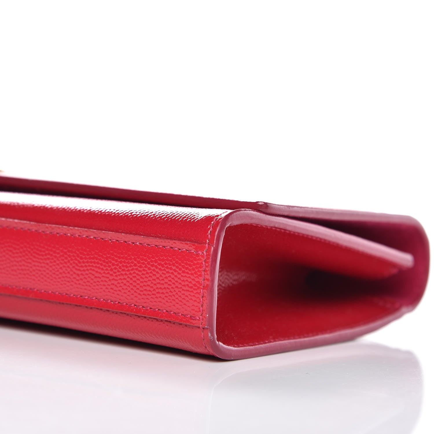 Saint Laurent Patent Grain De Poudre Classic Monogram Cassandre Clutch Fuchsia 9 of 11
