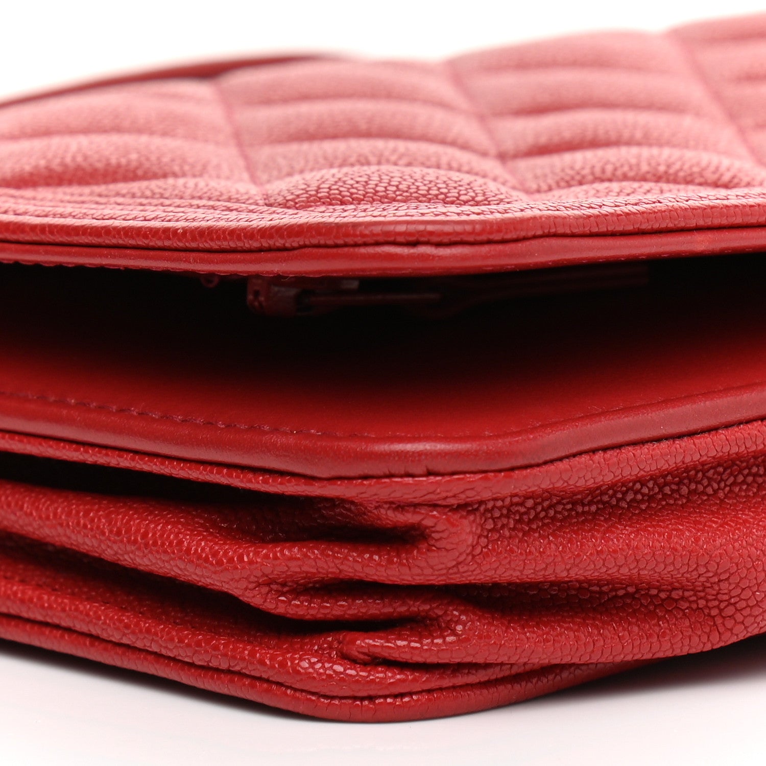 Chanel Caviar Quilted Boy Wallet On Chain WOC Red 19 of 23