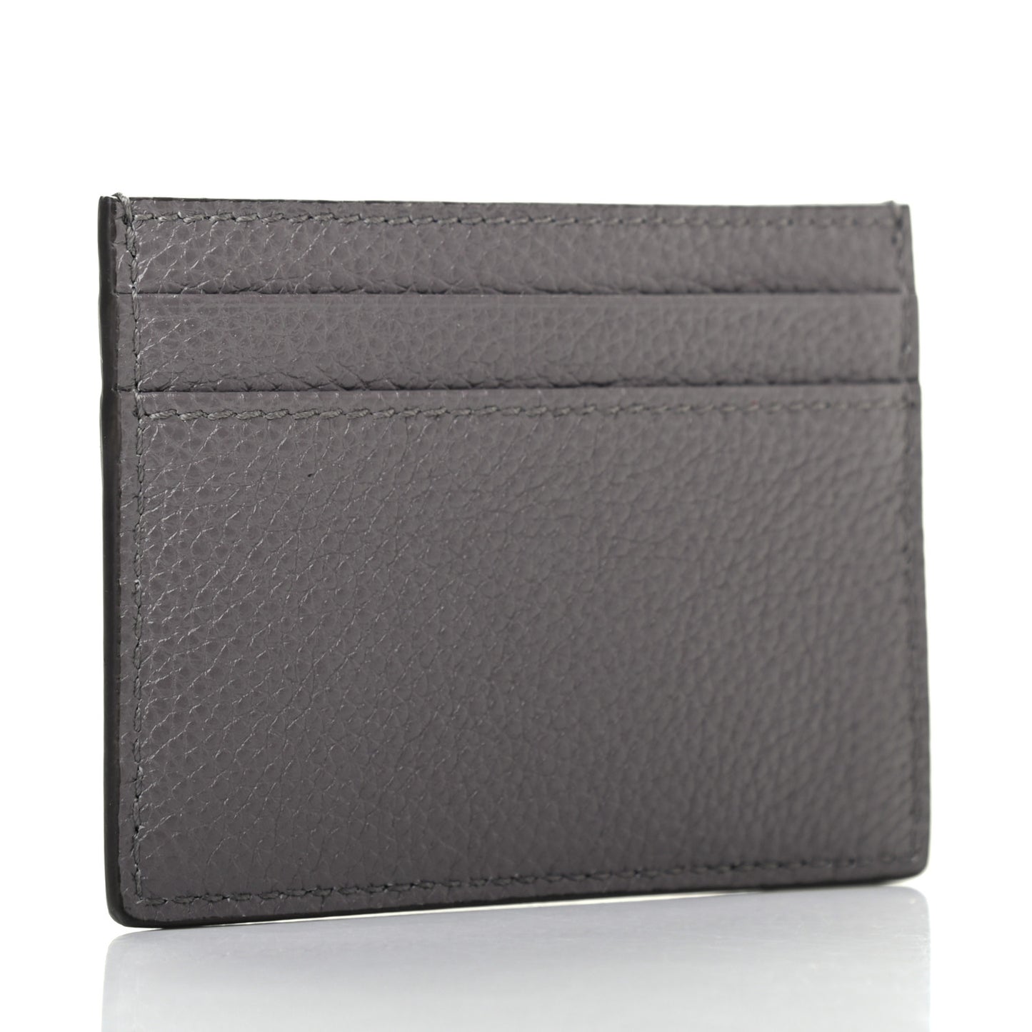 Grainy Calfskin Zumi Card Holder Dusty Grey
