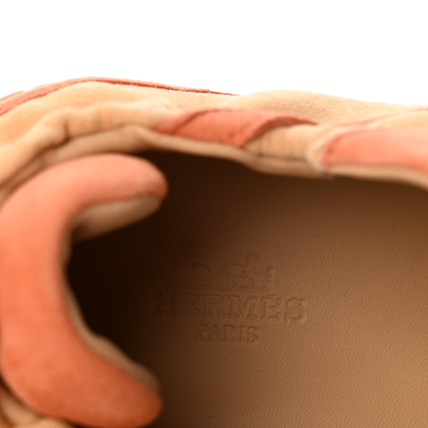 Hermes Suede Goatskin Jet Sneakers 40 Beige Natura Orange Nacarat 9 of 10