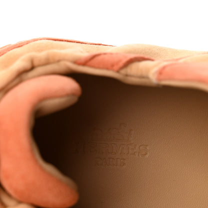 Hermes Suede Goatskin Jet Sneakers 40 Beige Natura Orange Nacarat 9 of 10