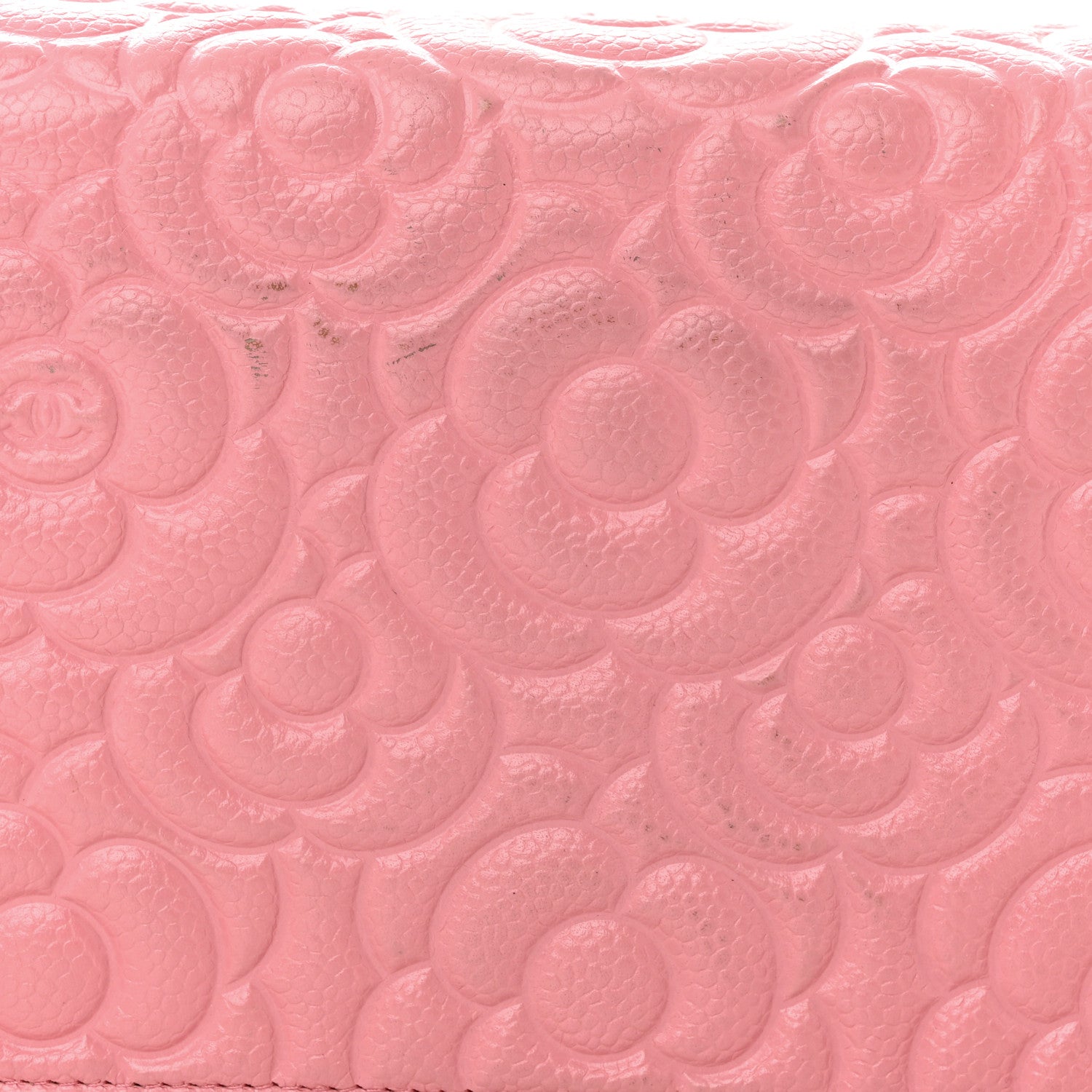 Chanel Caviar Camellia Embossed Wallet On Chain WOC Light Pink 16 of 16