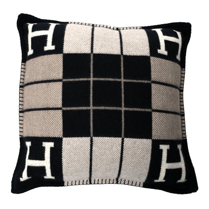 Hermes Wool Cashmere Avalon III Pillow PM Ecru Black 1 of 3