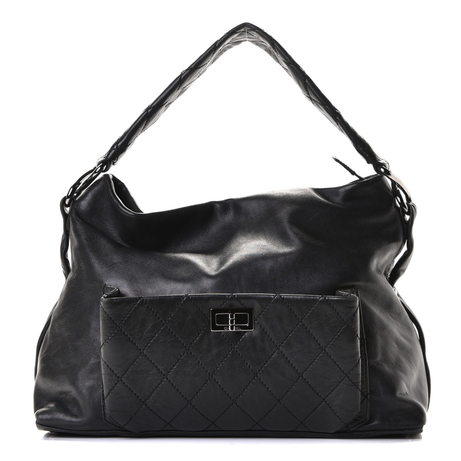 Chanel Lambskin Quilted Mademoiselle Hobo Black 1 of 5