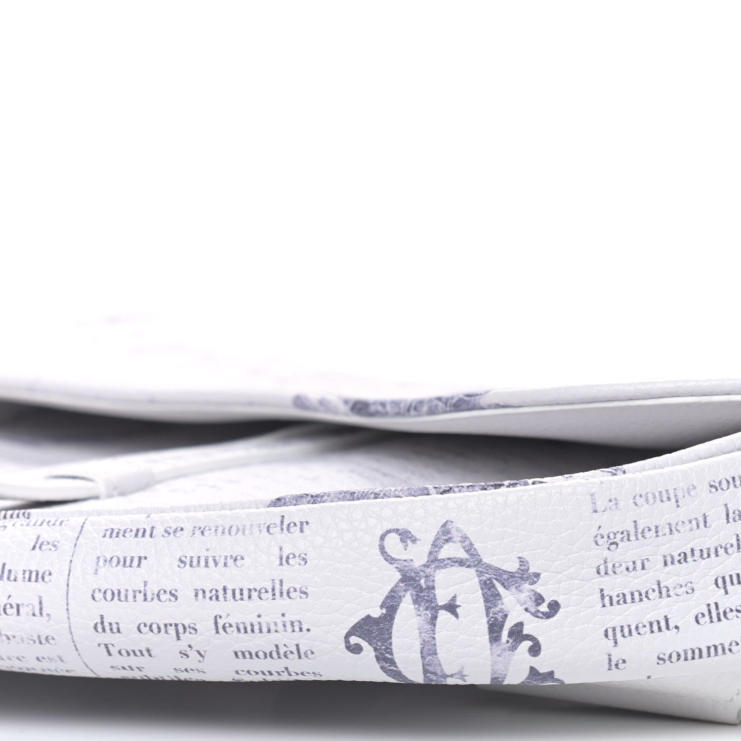 Christian Dior X DANIEL ARSHAM Grained Calfskin Newspaper Print Saddle Bag White 8 of 8