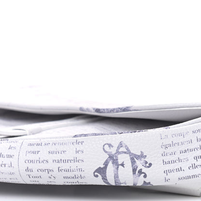 Christian Dior X DANIEL ARSHAM Grained Calfskin Newspaper Print Saddle Bag White 8 of 8