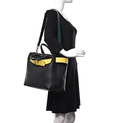 Burberry Soft Grain Calfskin Medium Belt Bag Black Yellow 2 of 8