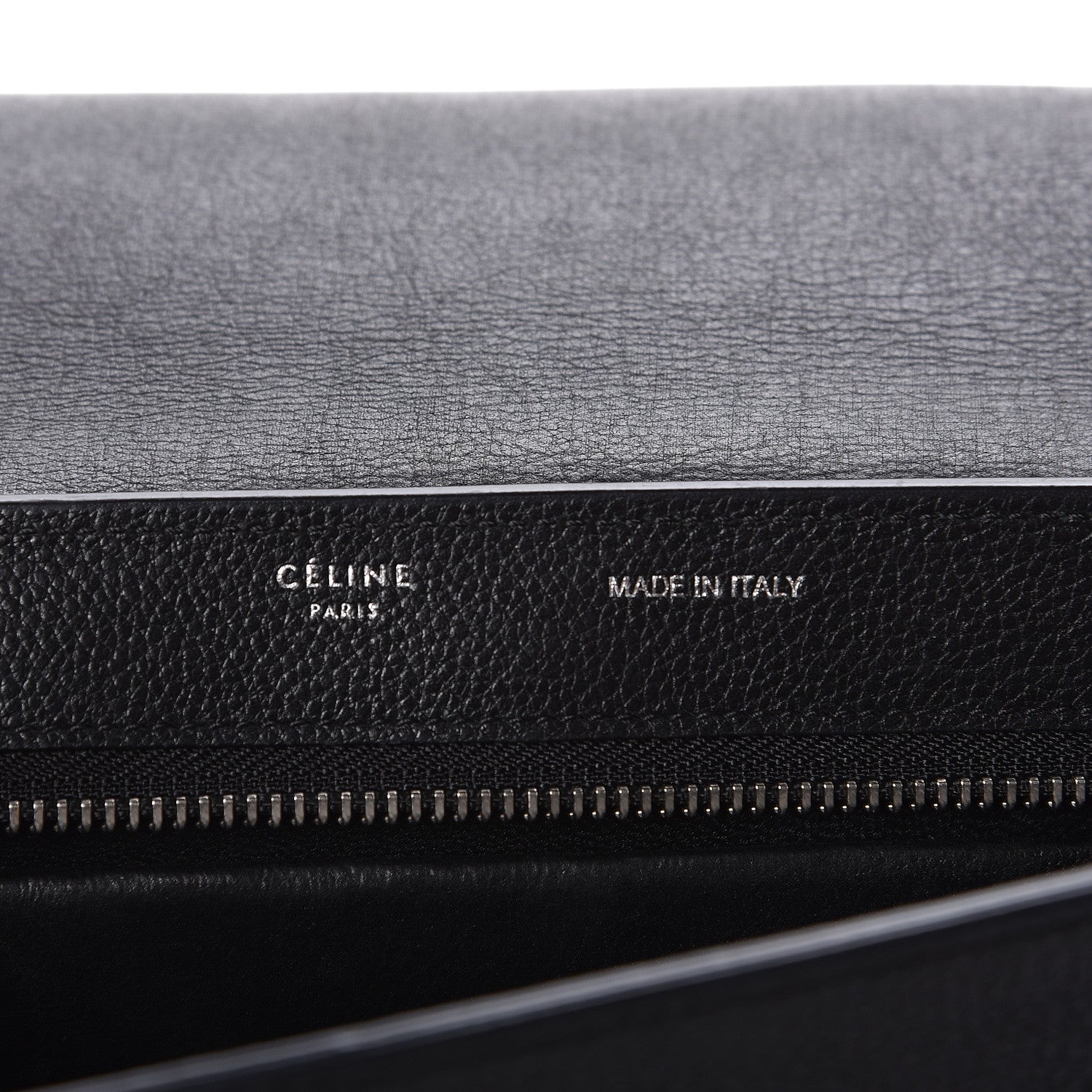 Celine Drummed Calfskin Suede Small Trapeze Black 6 of 9
