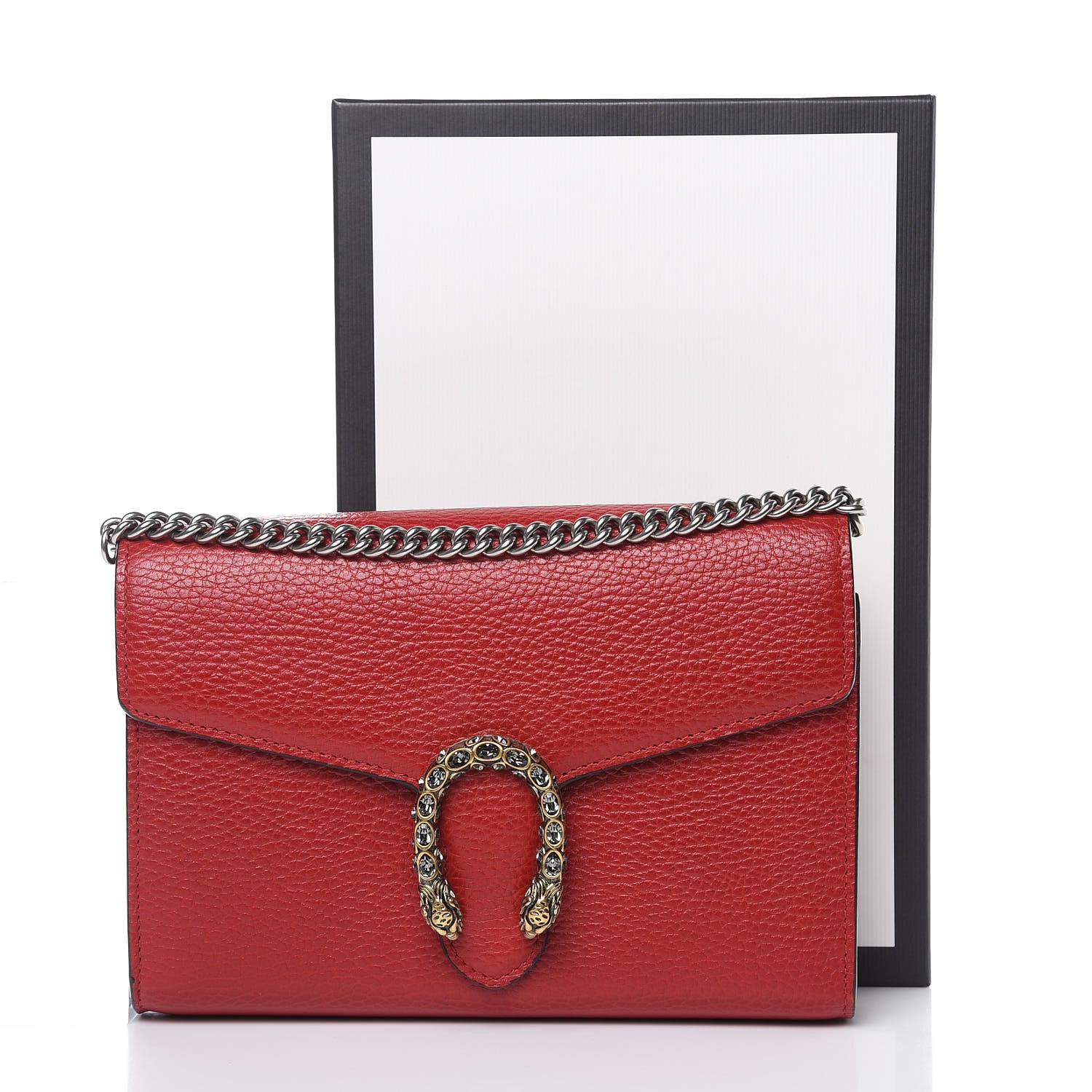 Gucci Calfskin Mini Dionysus Chain Wallet Hibiscus Red 11 of 11