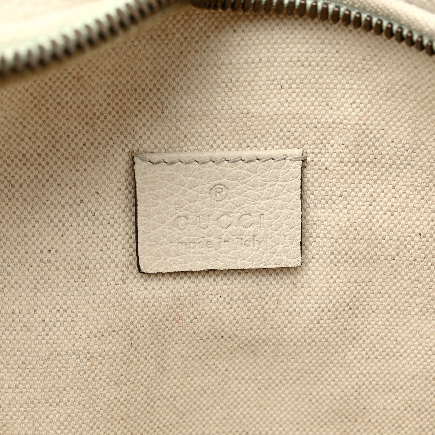 Gucci Grained Calfskin Logo Belt Bag White 6 of 13