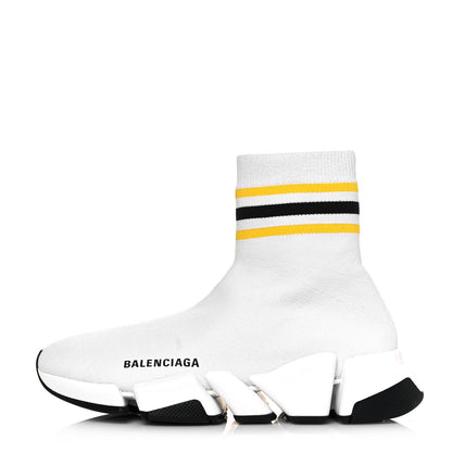 Balenciaga Technical 3D Recycled Knit Striped Womens Speed 2.0 Sneakers 37 White Multicolor 1 of 6
