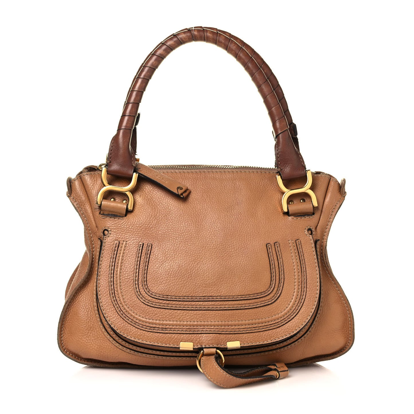 Calfskin Medium Marcie Satchel Light Tan