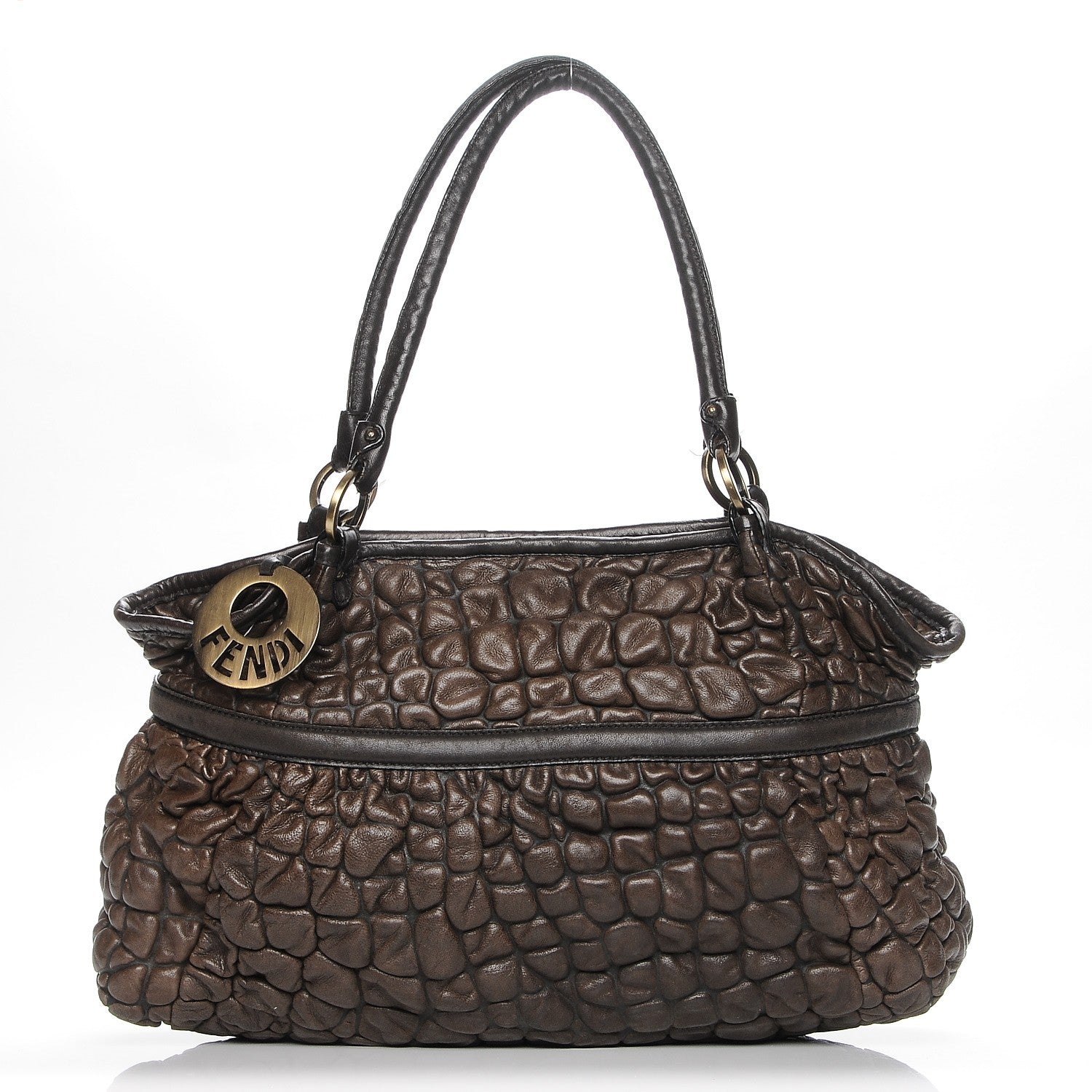 Fendi Bubble Calfskin Large Chef Shopper Tote Brown 1 of 9